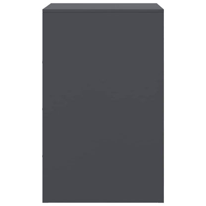 Comodino Antracite 34,5x39x62 cm in Acciaio - homemem39