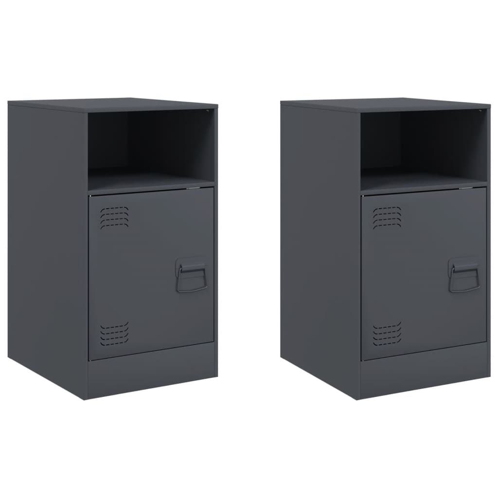 Comodino Antracite 34,5x39x62 cm in Acciaio | homemem39