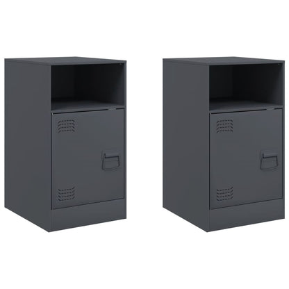 Comodino Antracite 34,5x39x62 cm in Acciaio | homemem39