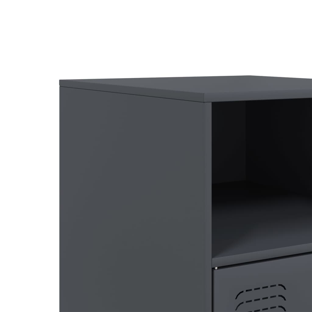 Comodino Antracite 34,5x39x62 cm in Acciaio | homemem39