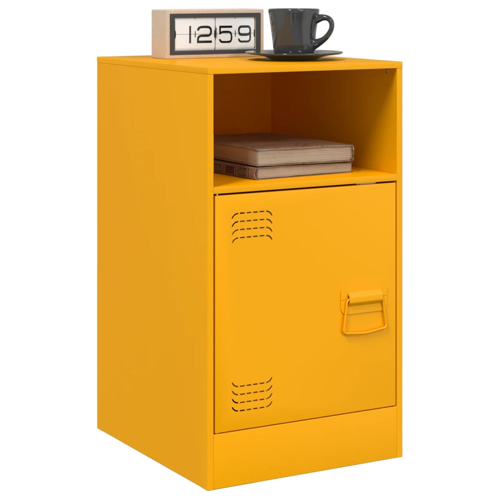 Comodini 2 pz Giallo Senape 34,5x39x62 cm in Acciaio - homemem39