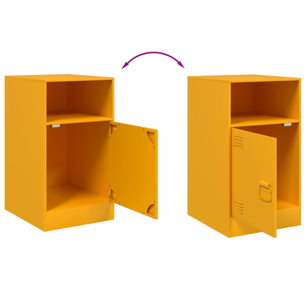 Comodini 2 pz Giallo Senape 34,5x39x62 cm in Acciaio - homemem39
