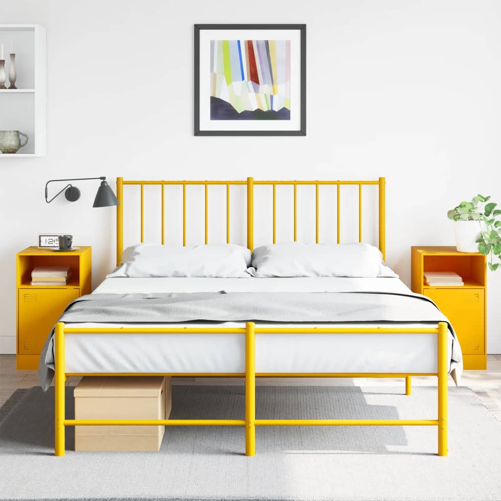 Comodini 2 pz Giallo Senape 34,5x39x62 cm in Acciaio | homemem39