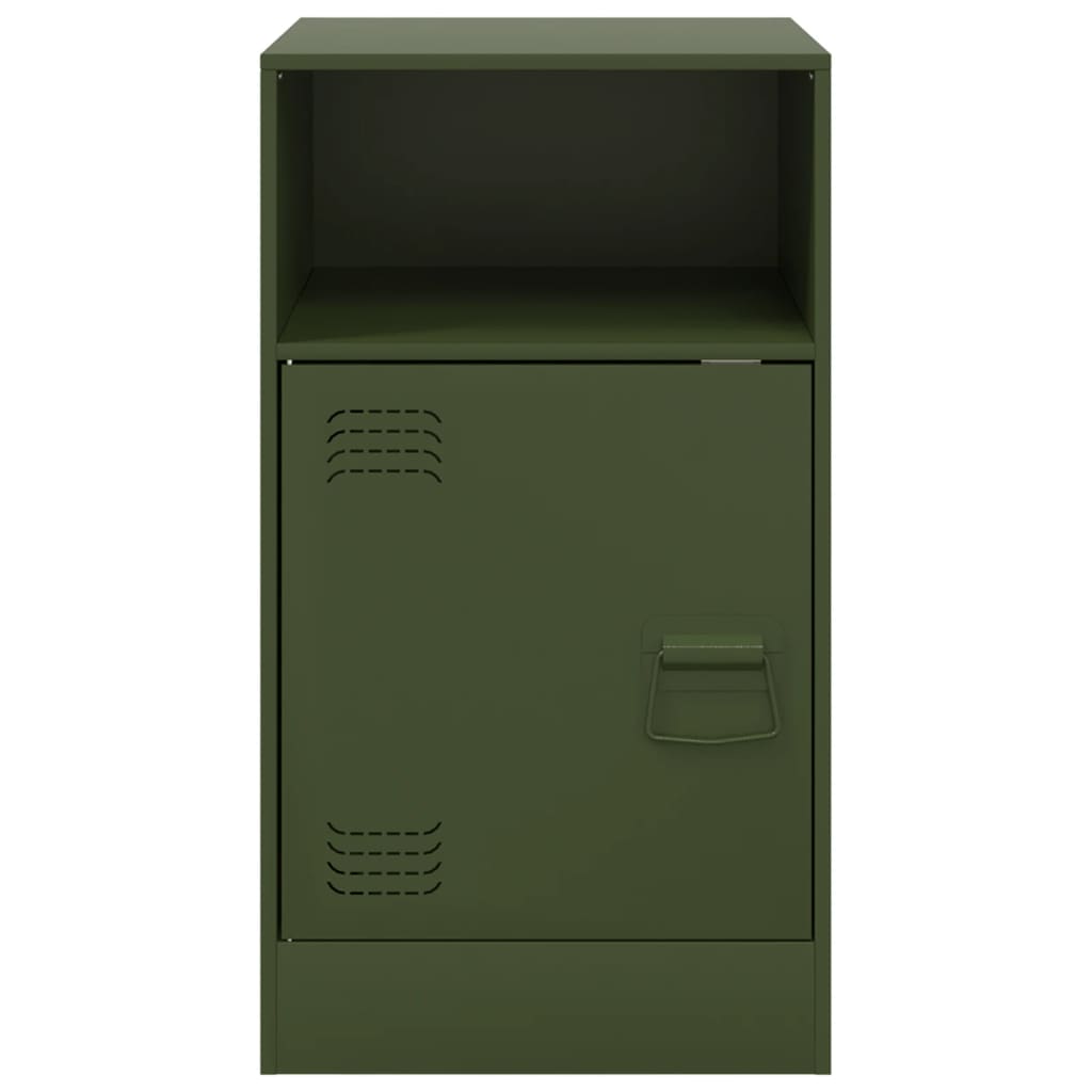 Comodini 2 pz Verde Oliva 34,5x39x62 cm in Acciaio | homemem39