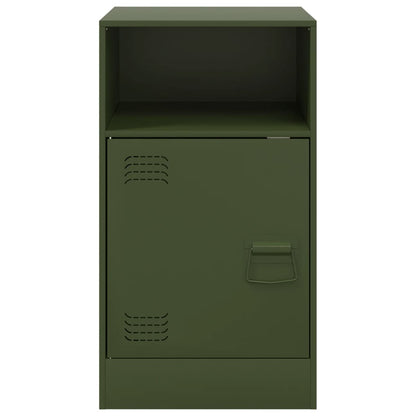 Comodini 2 pz Verde Oliva 34,5x39x62 cm in Acciaio | homemem39