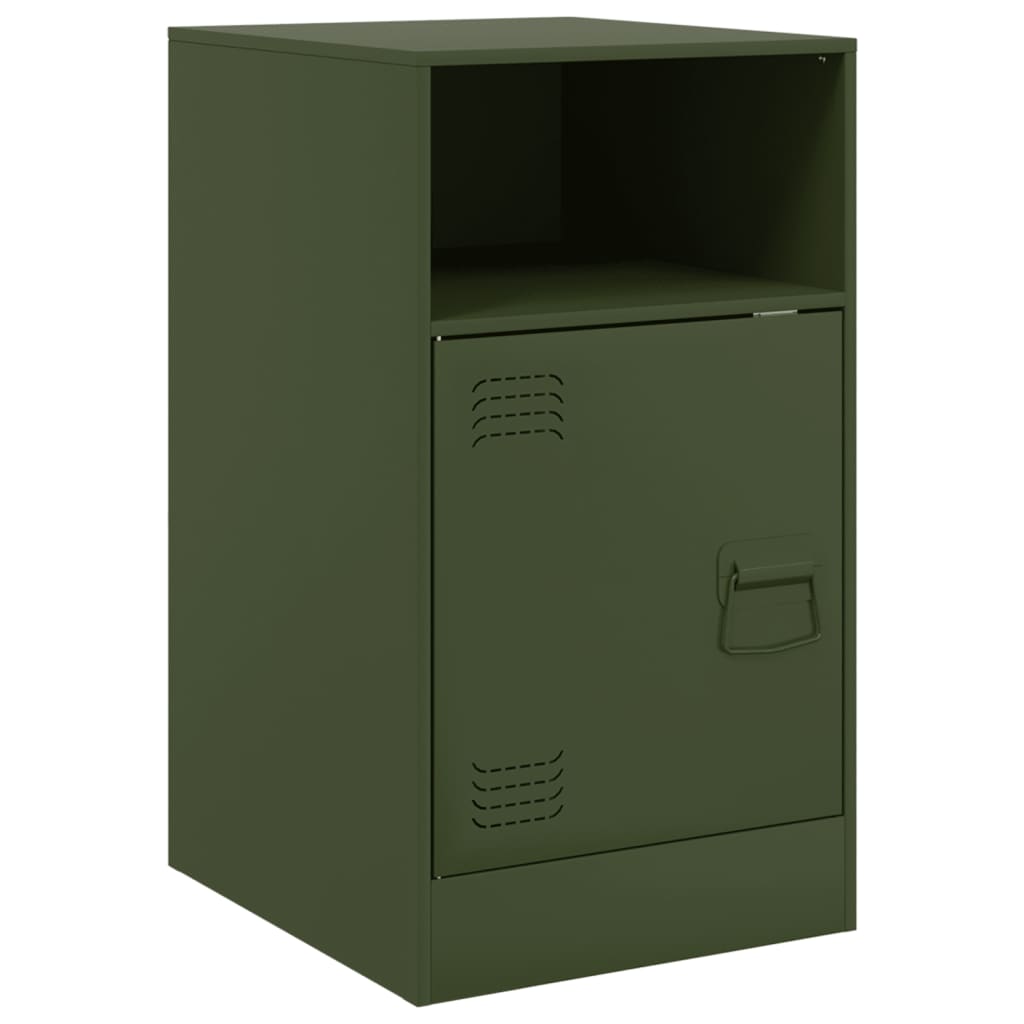 Comodini 2 pz Verde Oliva 34,5x39x62 cm in Acciaio | homemem39