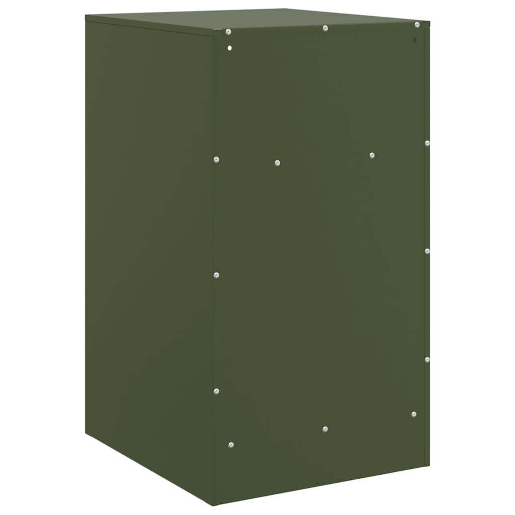 Comodini 2 pz Verde Oliva 34,5x39x62 cm in Acciaio | homemem39