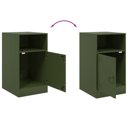 Comodini 2 pz Verde Oliva 34,5x39x62 cm in Acciaio | homemem39