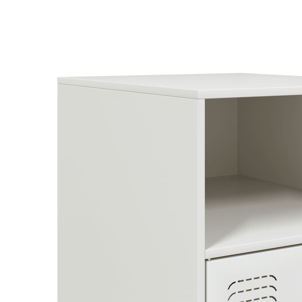 Comodino Bianco 34,5x39x62 cm in Acciaio | homemem39