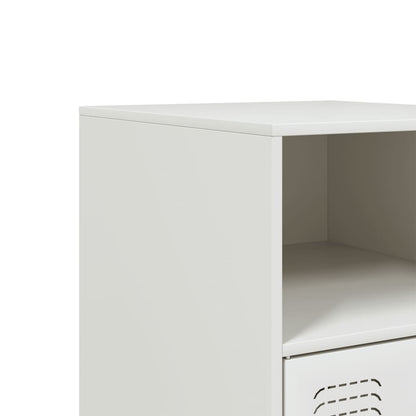 Comodino Bianco 34,5x39x62 cm in Acciaio | homemem39