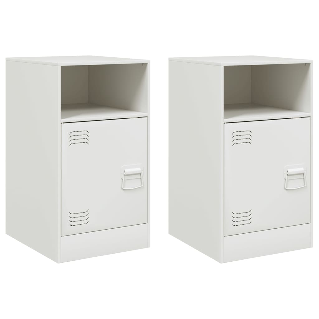 Comodini 2 pz Bianchi 34,5x39x62 cm in Acciaio | homemem39