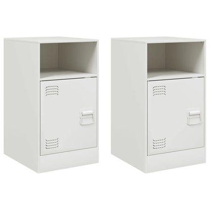Comodini 2 pz Bianchi 34,5x39x62 cm in Acciaio | homemem39