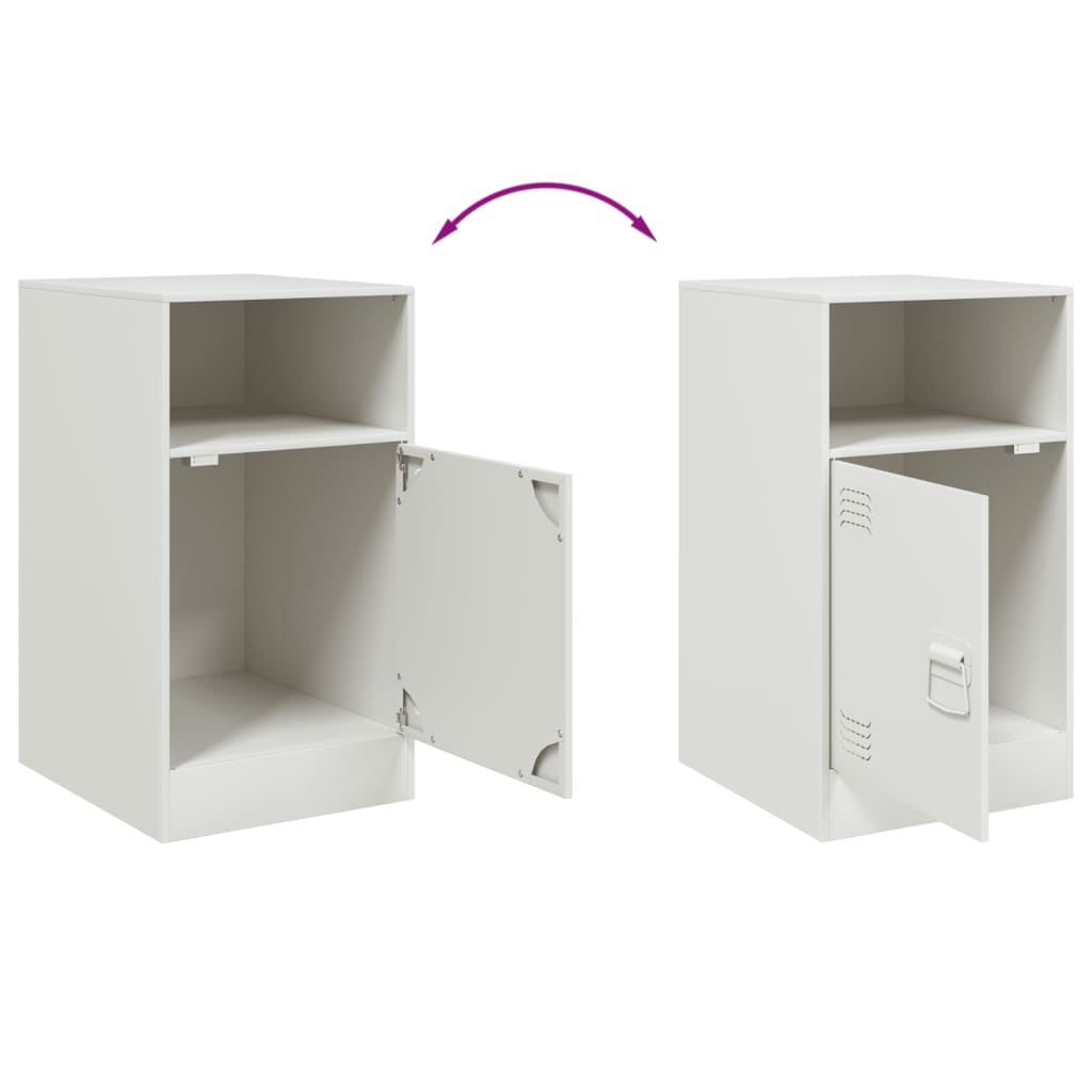 Comodini 2 pz Bianchi 34,5x39x62 cm in Acciaio | homemem39