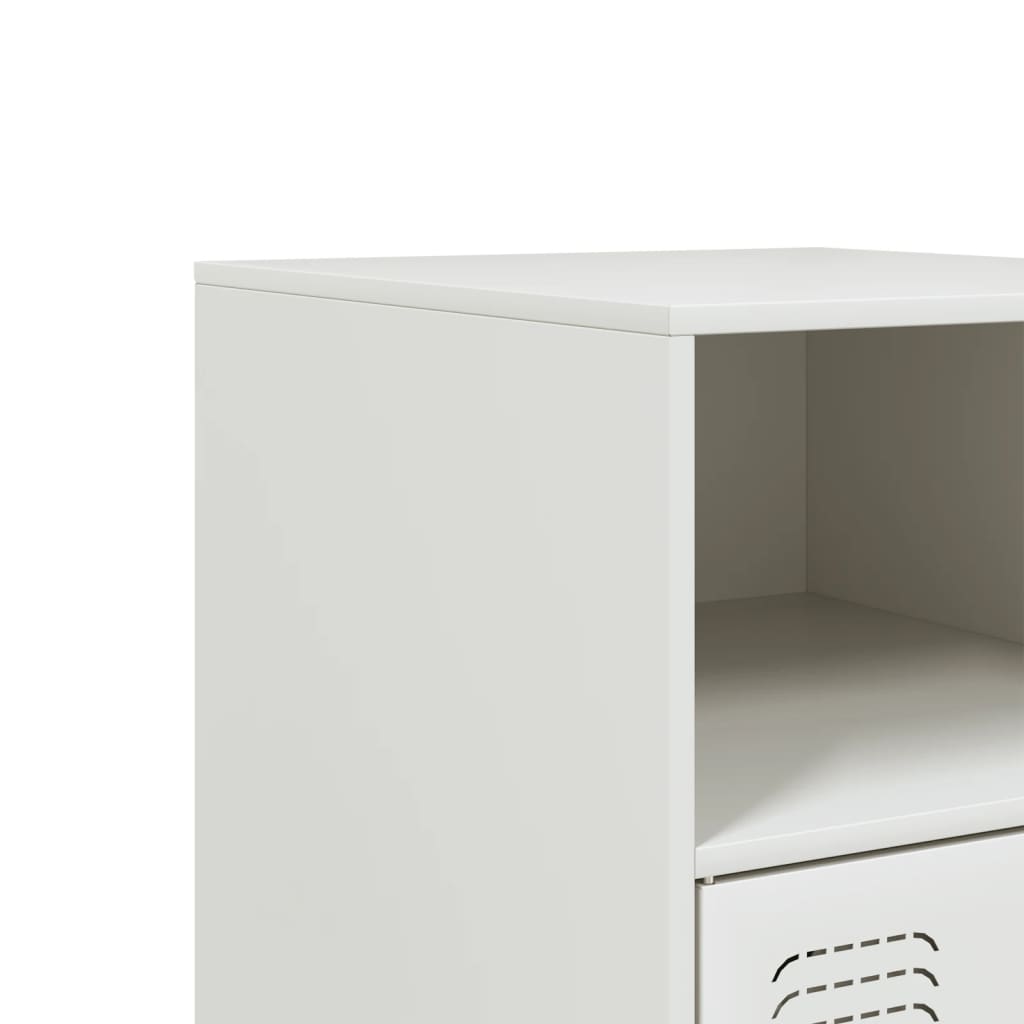 Comodini 2 pz Bianchi 34,5x39x62 cm in Acciaio | homemem39