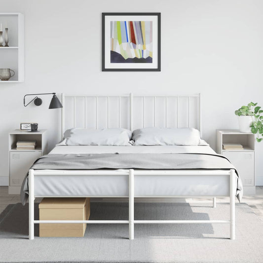 Comodini 2 pz Bianchi 34,5x39x62 cm in Acciaio | homemem39