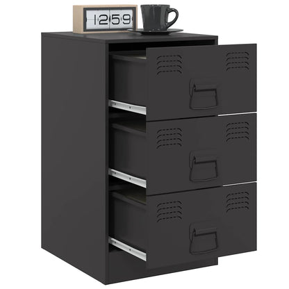 Comodino Nero 34,5x39x62 cm in Acciaio | homemem39