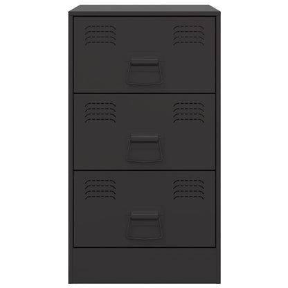 Comodino Nero 34,5x39x62 cm in Acciaio - homemem39