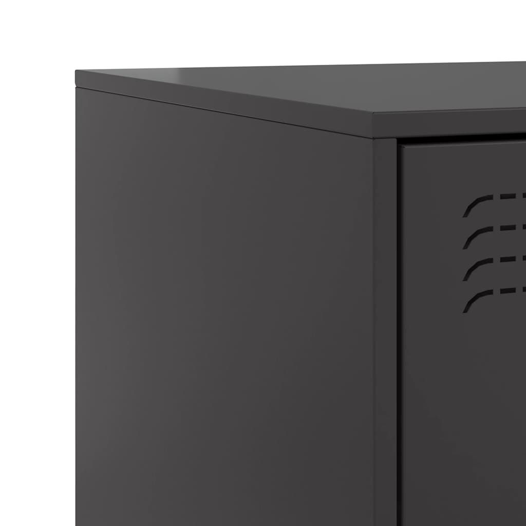 Comodino Nero 34,5x39x62 cm in Acciaio | homemem39