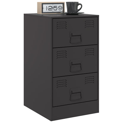Comodini 2 pz Neri 34,5x39x62 cm in Acciaio | homemem39