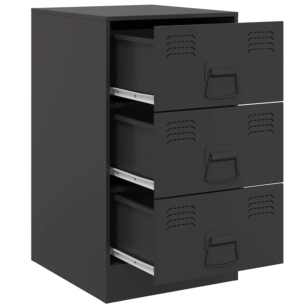 Comodini 2 pz Neri 34,5x39x62 cm in Acciaio | homemem39