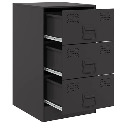 Comodini 2 pz Neri 34,5x39x62 cm in Acciaio | homemem39