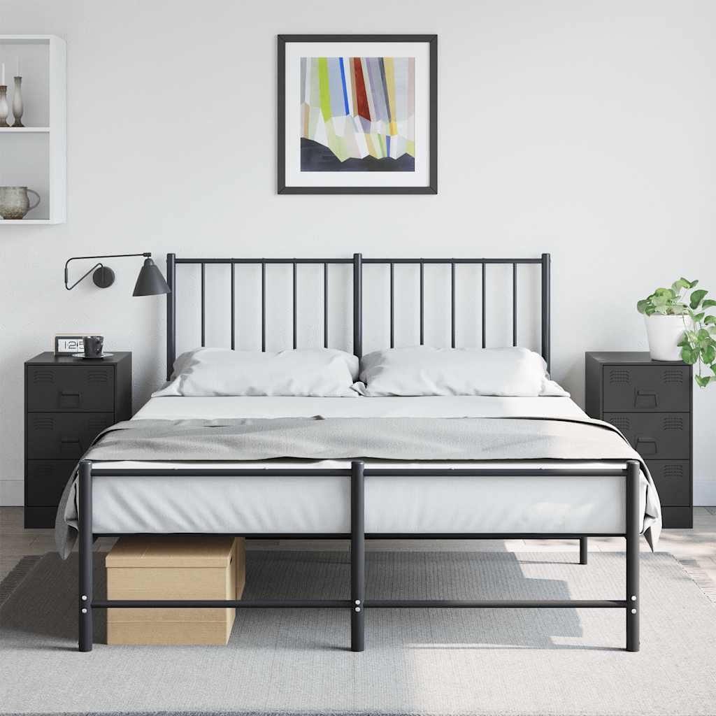 Comodini 2 pz Neri 34,5x39x62 cm in Acciaio - homemem39