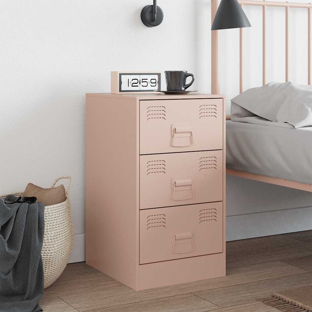 Comodino Rosa 34,5x39x62 cm in Acciaio | homemem39