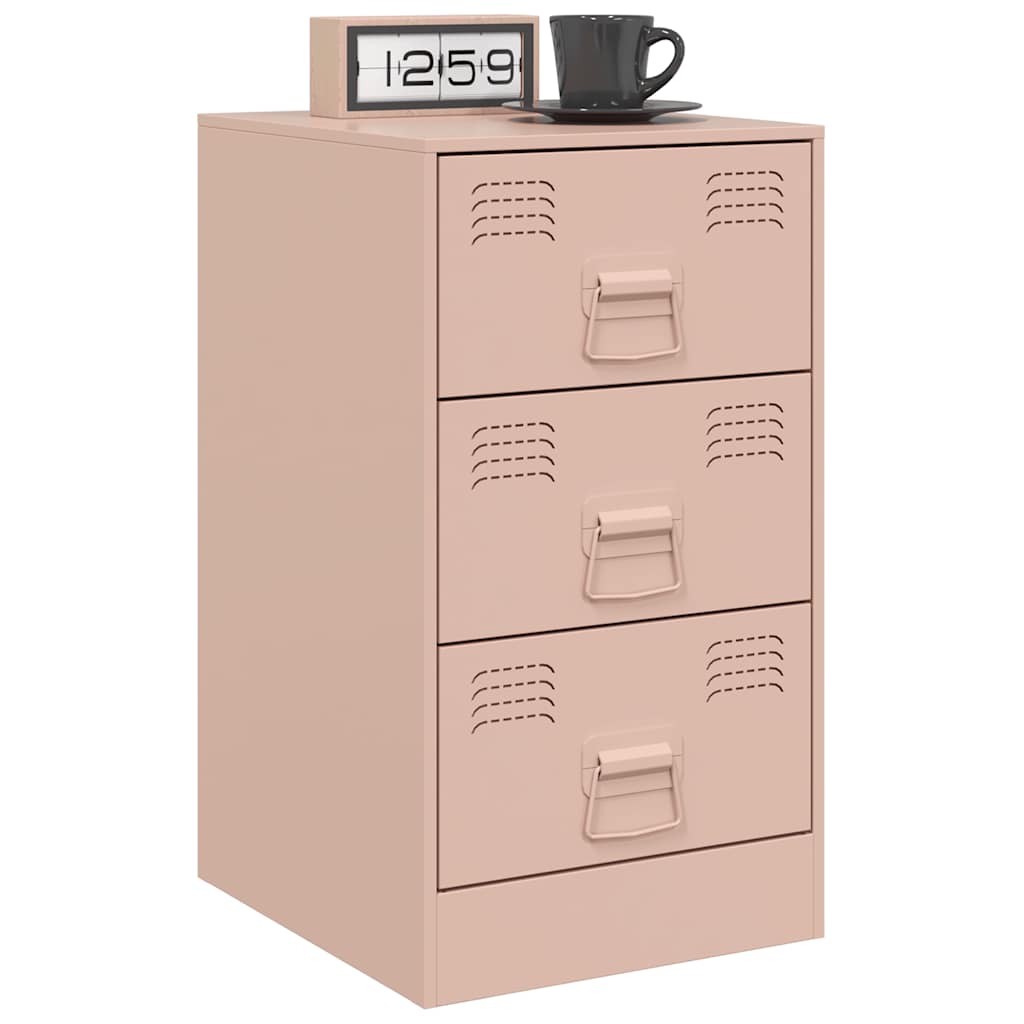 Comodini 2 pz Rosa 34,5x39x62 cm in Acciaio | homemem39