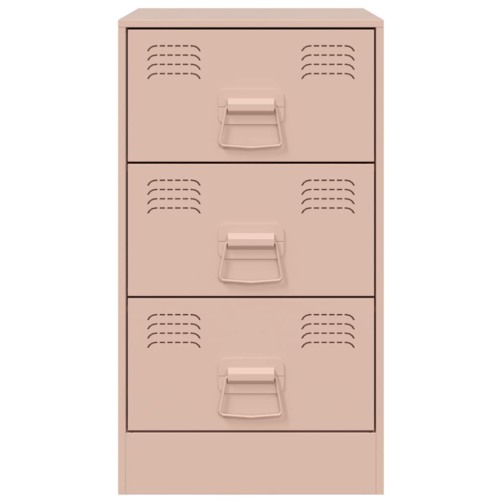 Comodini 2 pz Rosa 34,5x39x62 cm in Acciaio | homemem39