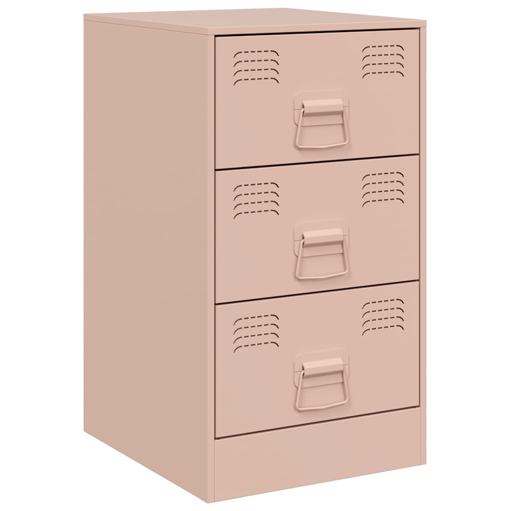 Comodini 2 pz Rosa 34,5x39x62 cm in Acciaio | homemem39