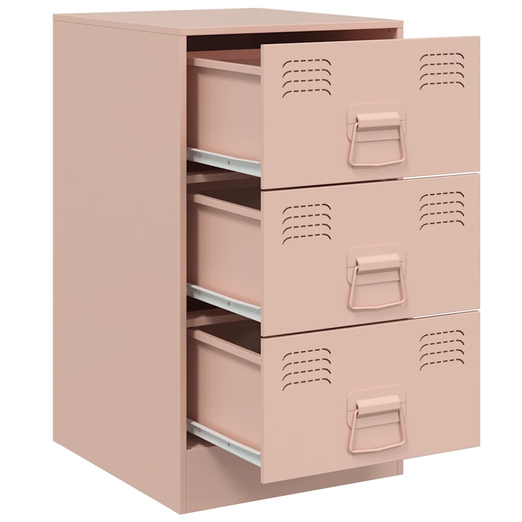 Comodini 2 pz Rosa 34,5x39x62 cm in Acciaio | homemem39