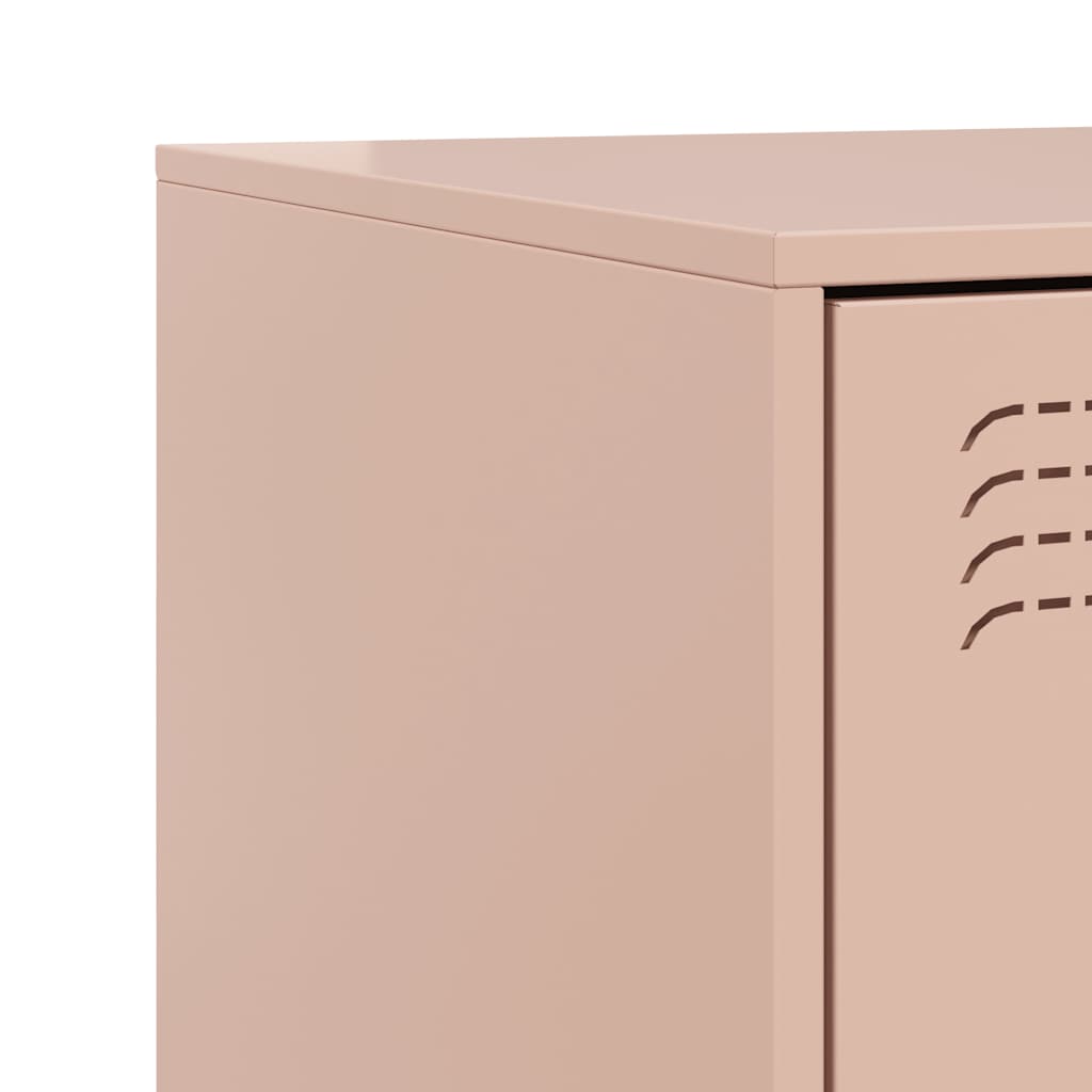 Comodini 2 pz Rosa 34,5x39x62 cm in Acciaio | homemem39