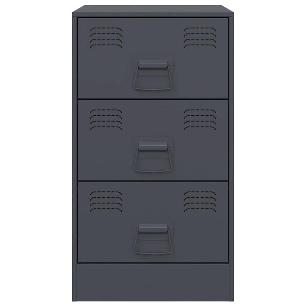Comodini 2 pz Antracite 34,5x39x62 cm in Acciaio | homemem39