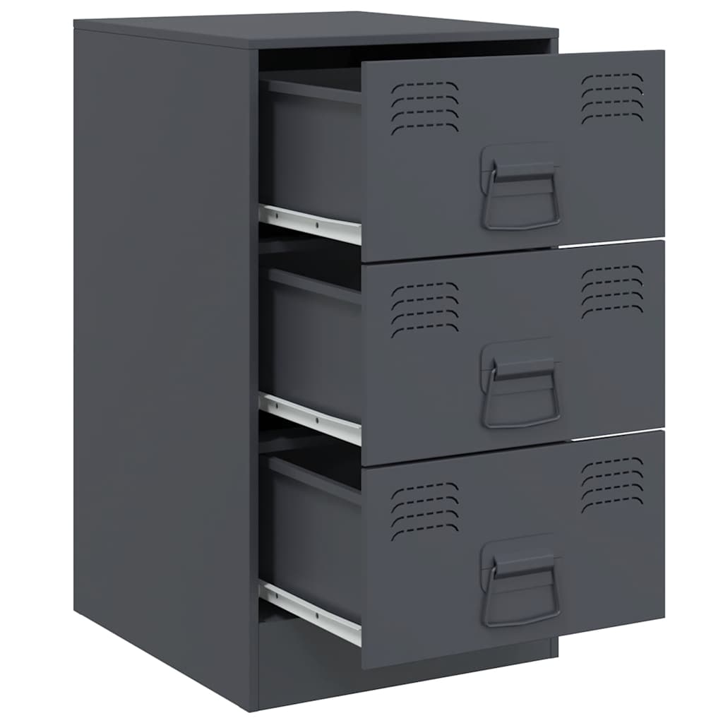 Comodini 2 pz Antracite 34,5x39x62 cm in Acciaio | homemem39