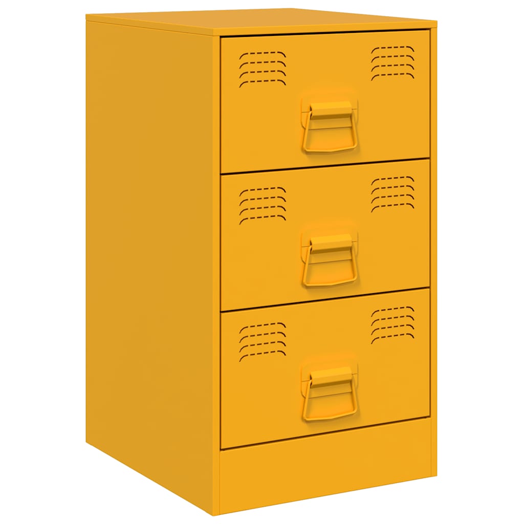 Comodino Giallo Senape 34,5x39x62 cm in Acciaio | homemem39