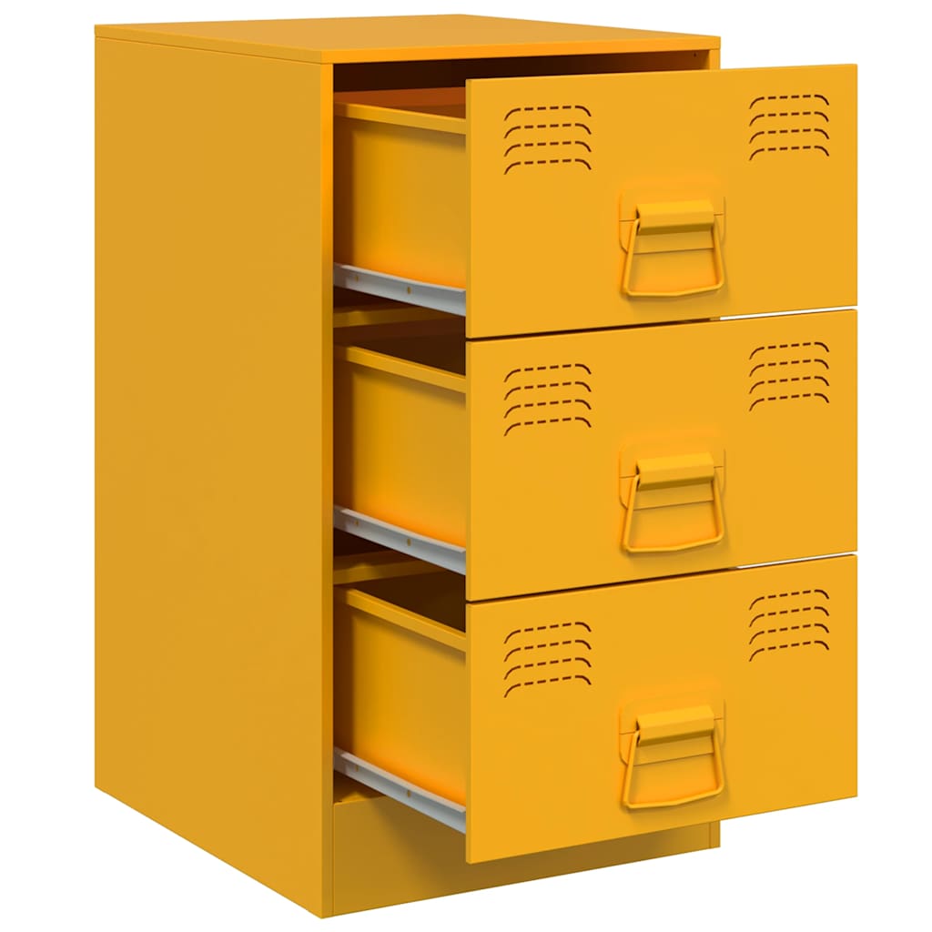 Comodino Giallo Senape 34,5x39x62 cm in Acciaio | homemem39