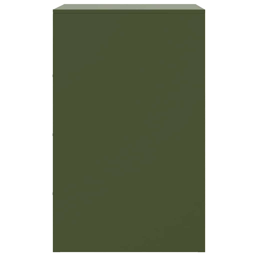 Comodino Verde Oliva 34,5x39x62 cm in Acciaio - homemem39