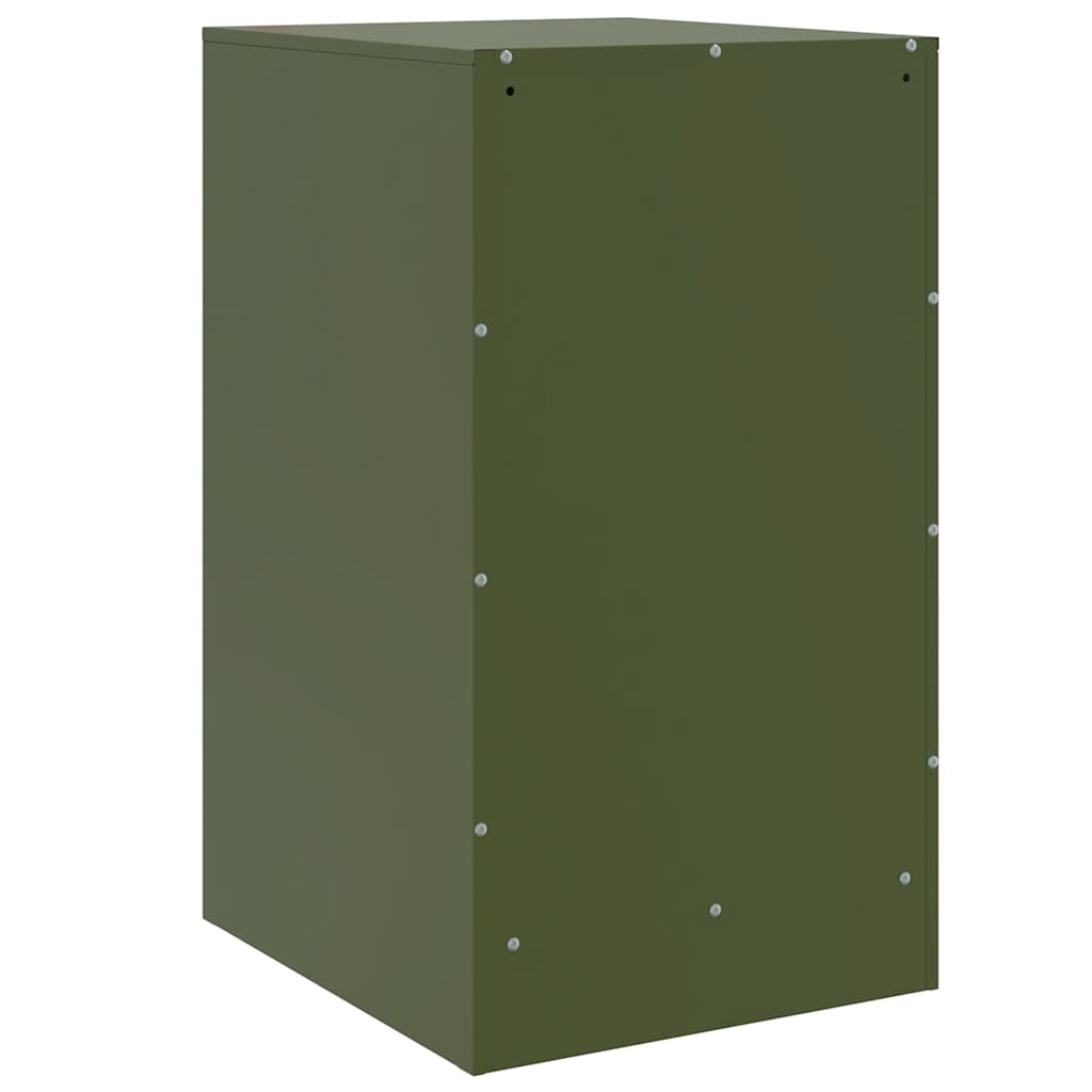 Comodini 2 pz Verde Oliva 34,5x39x62 cm in Acciaio | homemem39
