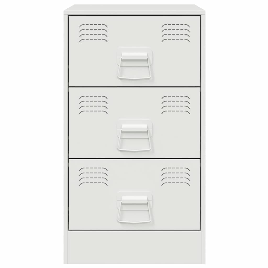 Comodino Bianco 34,5x39x62 cm in Acciaio - homemem39