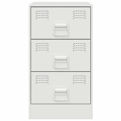 Comodino Bianco 34,5x39x62 cm in Acciaio - homemem39