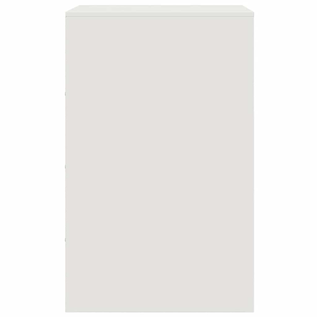 Comodino Bianco 34,5x39x62 cm in Acciaio