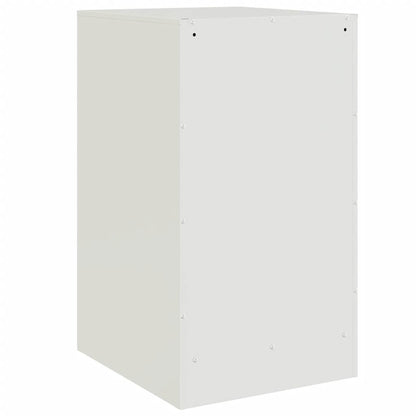 Comodino Bianco 34,5x39x62 cm in Acciaio - homemem39