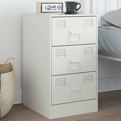 Comodino Bianco 34,5x39x62 cm in Acciaio