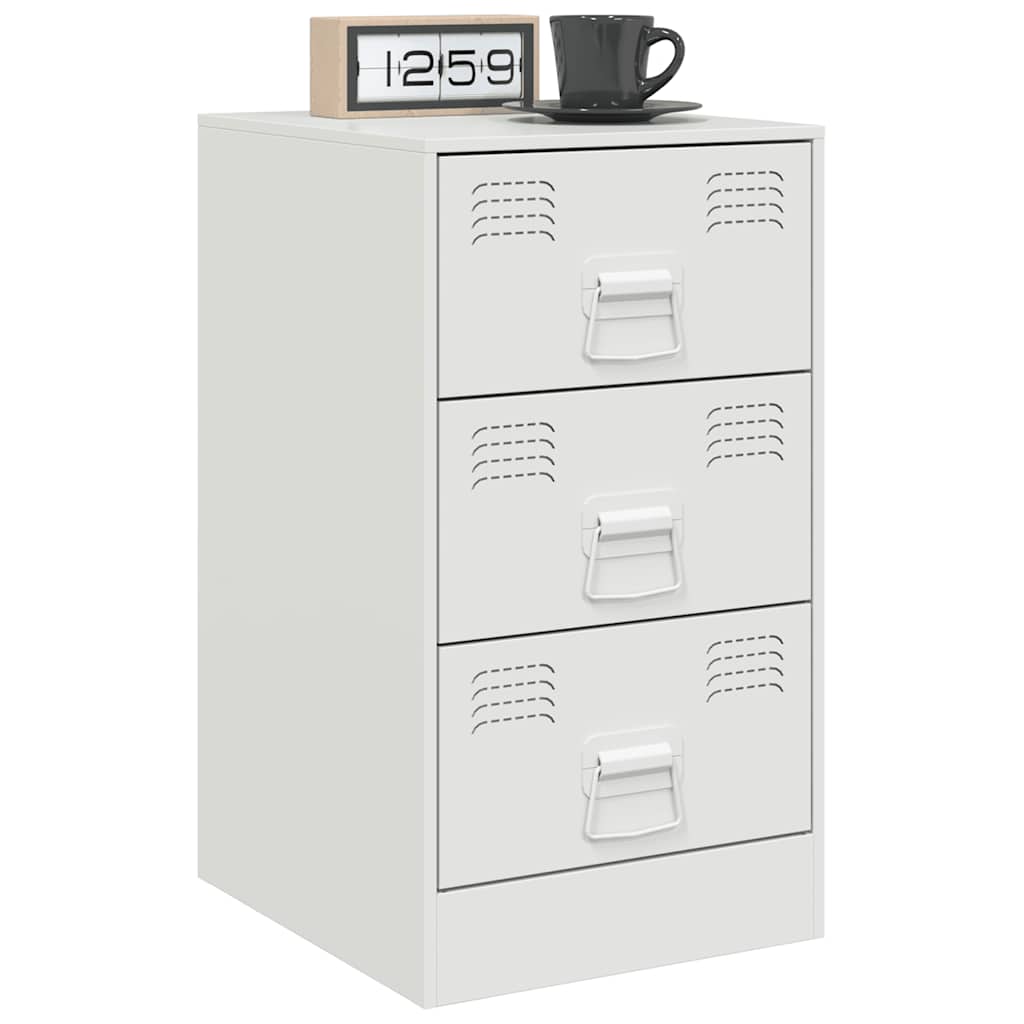 Comodini 2 pz Bianchi 34,5x39x62 cm in Acciaio | homemem39