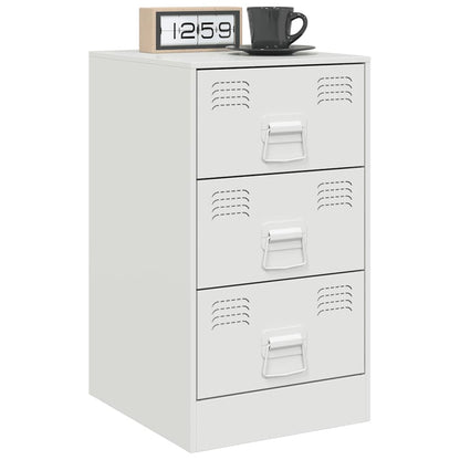 Comodini 2 pz Bianchi 34,5x39x62 cm in Acciaio | homemem39