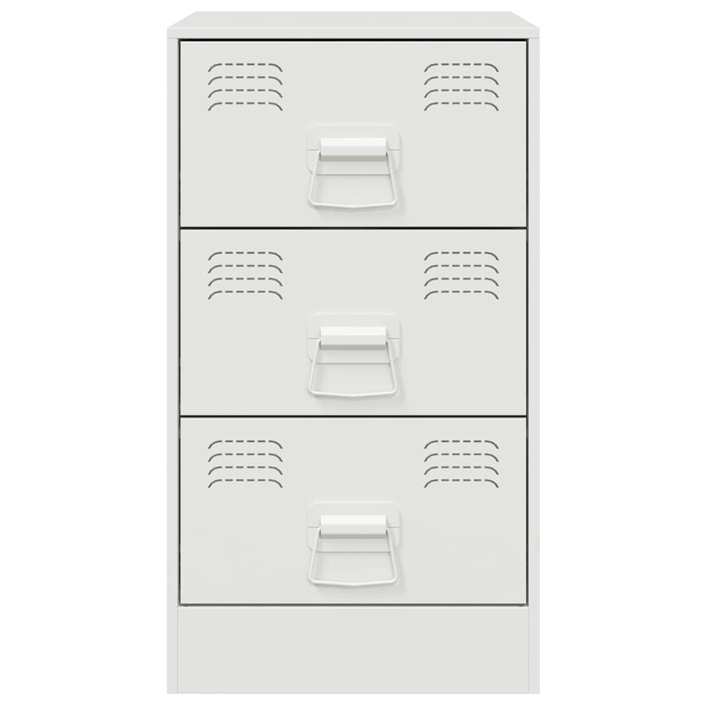 Comodini 2 pz Bianchi 34,5x39x62 cm in Acciaio | homemem39