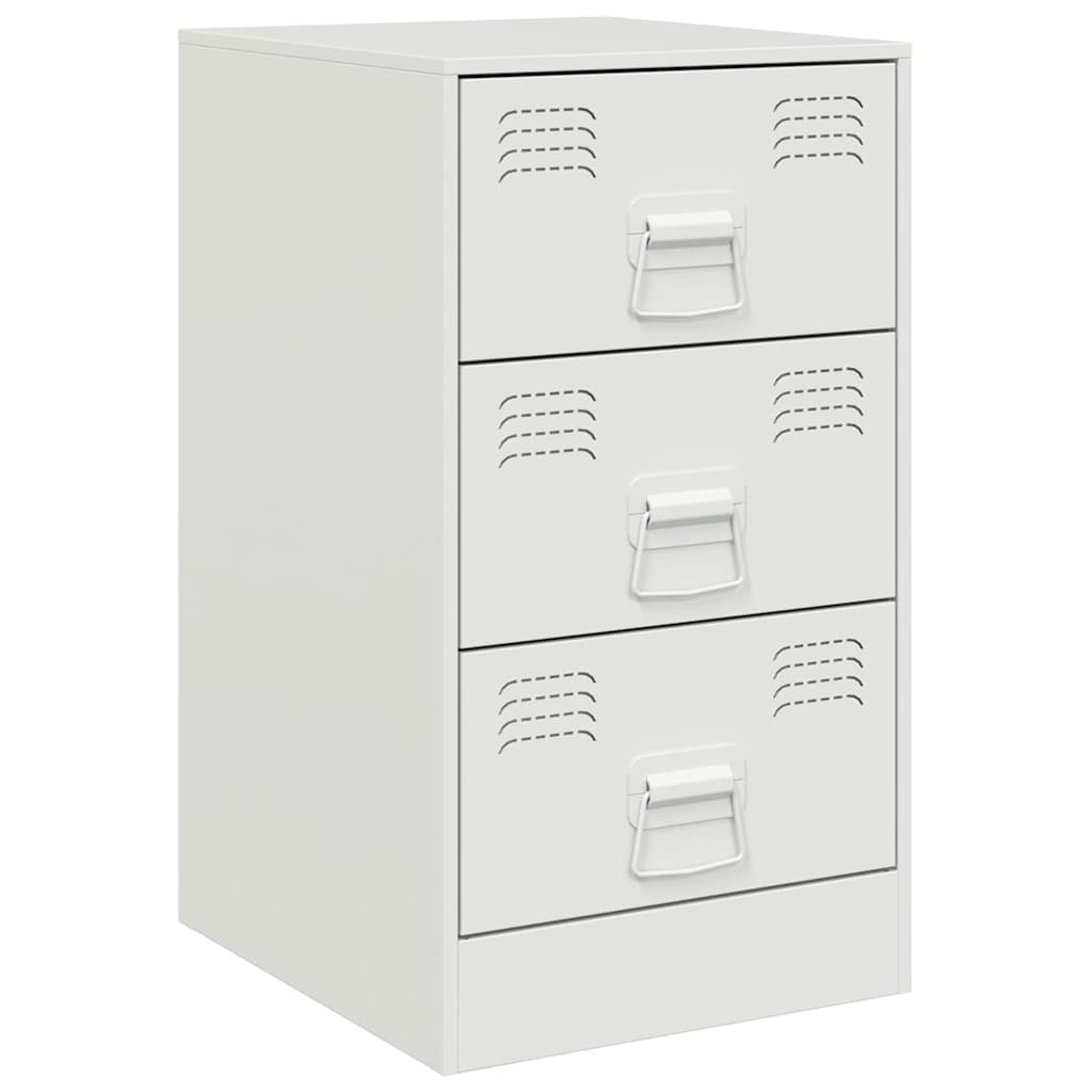 Comodini 2 pz Bianchi 34,5x39x62 cm in Acciaio | homemem39