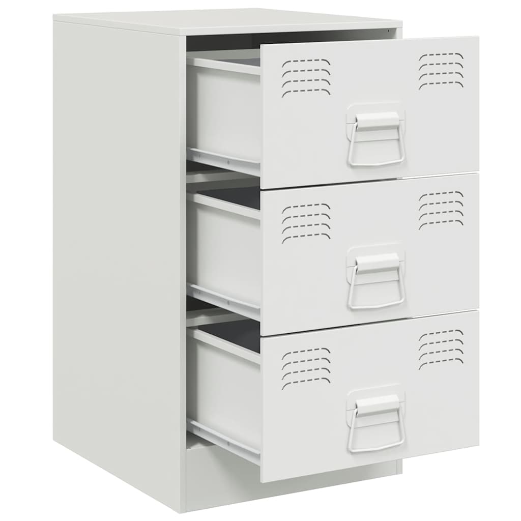 Comodini 2 pz Bianchi 34,5x39x62 cm in Acciaio | homemem39