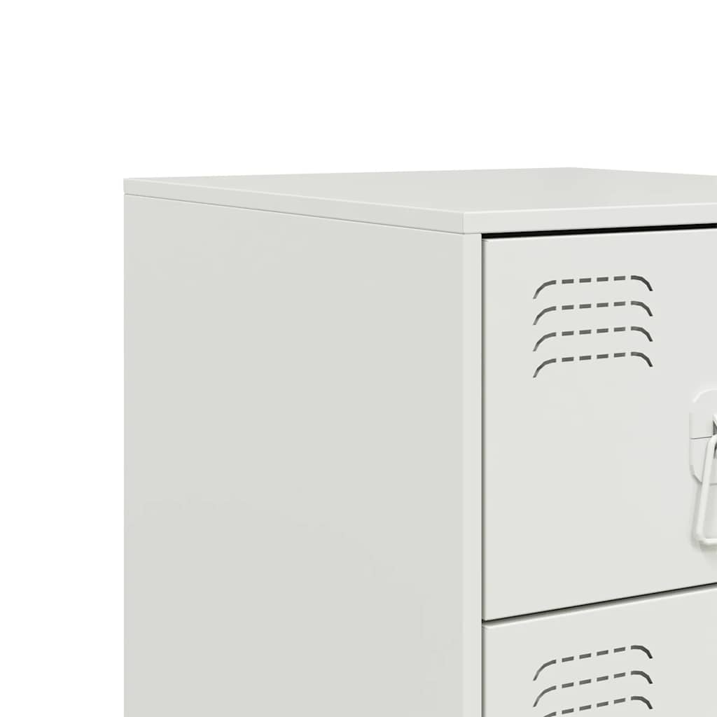 Comodini 2 pz Bianchi 34,5x39x62 cm in Acciaio | homemem39