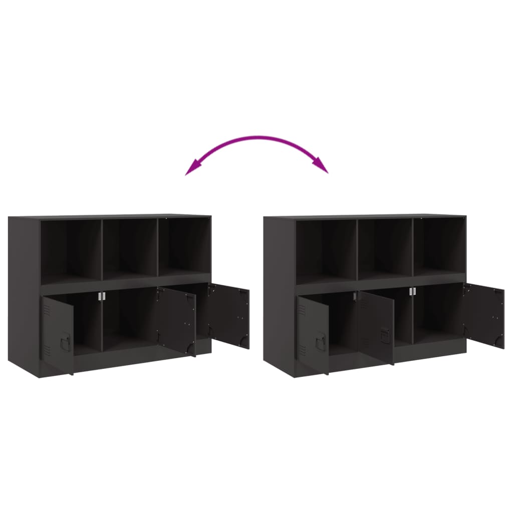 Credenza Nera 99x39x73 cm in Acciaio - homemem39